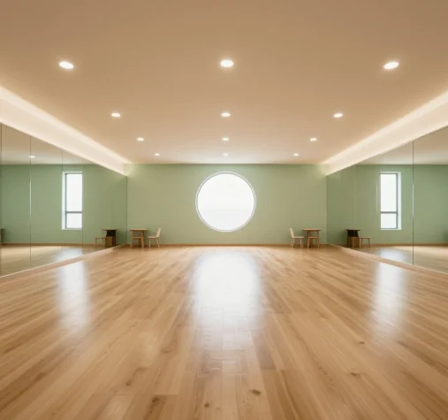 Calm bright Houston puppy yoga studio interior - Energy Corridor private events
